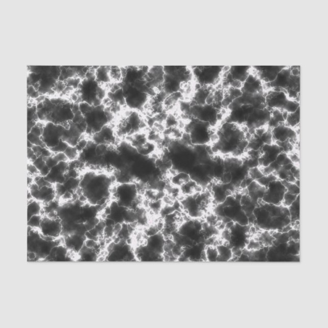 Papel De Seda Mármol blanco negro moderno de moda (Anverso)