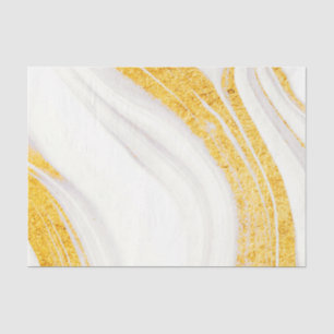 Papel De Seda Mármol blanco Purpurina dorado