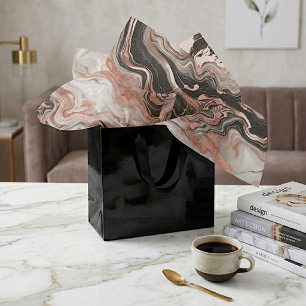 Papel De Seda Mármol Blanco Rosa Dorado Gris Negro Patrón de Art