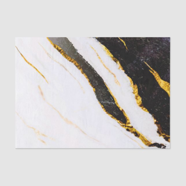 Papel De Seda Mármol blanco y negro (Anverso)