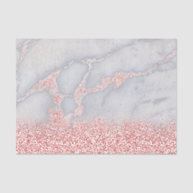 Papel De Seda Mármol bohemio rosa rosado de oro (Anverso)