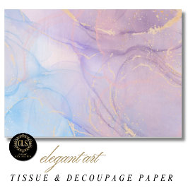 Papel De Seda Mármol con brillo dorado rosa y azul