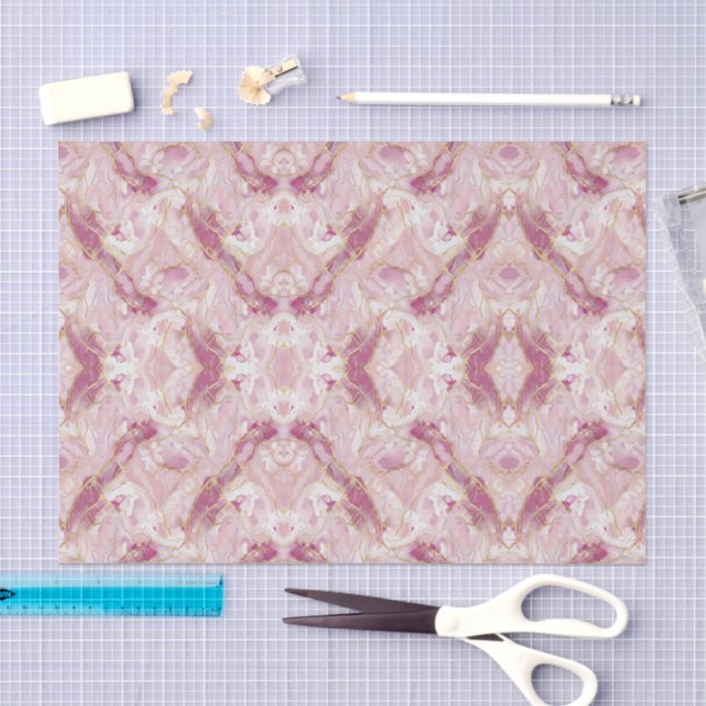 Papel De Seda Mármol de Cuarzo Rosa Rosado (Artesanía)