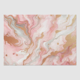 Papel De Seda Mármol de pan de oro rosa y rosa elegante