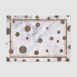 Papel De Seda Mármol de remolino de bronce de cobre dorado rosa 