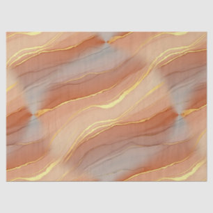 Papel De Seda Mármol de Terracota Suave Dorado