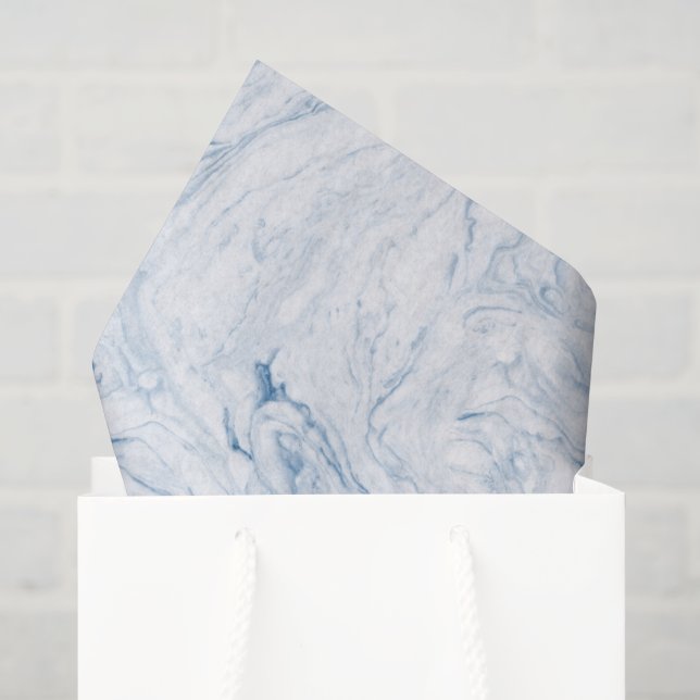 Papel De Seda Mármol del Paraíso Azul (Bolsa de regalo)