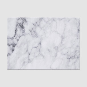 Papel De Seda Mármol Faux Blanco Con Patrón Gris