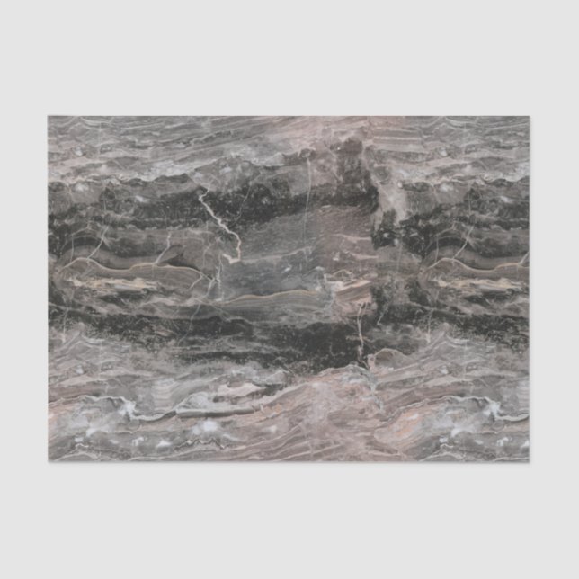 Papel De Seda Mármol Gris Y Negro Visto (Anverso)