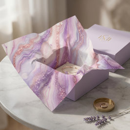 Papel De Seda Mármol Lavanda Morado Moderno con Vetas Brillantes