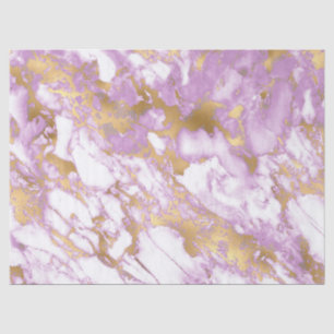 Papel De Seda Mármol Moderno con Patrón de Purpura Claro, Blanco