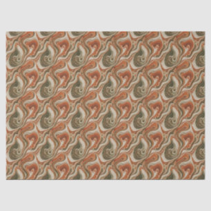 Papel De Seda Mármol Naranja Verde Beige