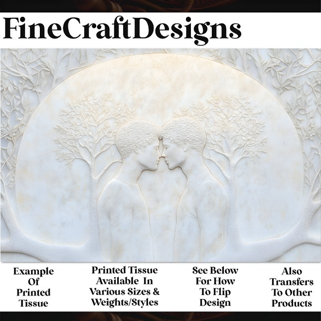 Papel De Seda Mármol Pareja LGBTQ Enamorada Dibujando X5Decoupag (Subido por el creador)