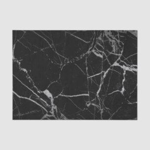 Papel De Seda Mármol venoso negro y plateado
