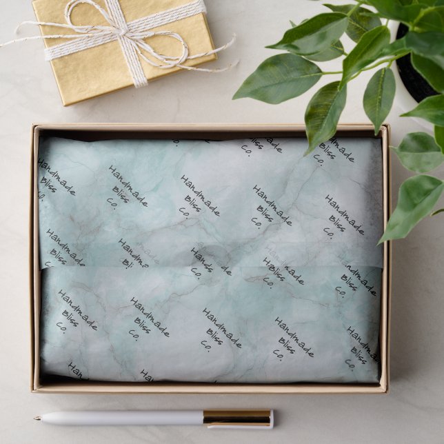 Papel De Seda Mármol Verde Turquesa Suave (Regalo )
