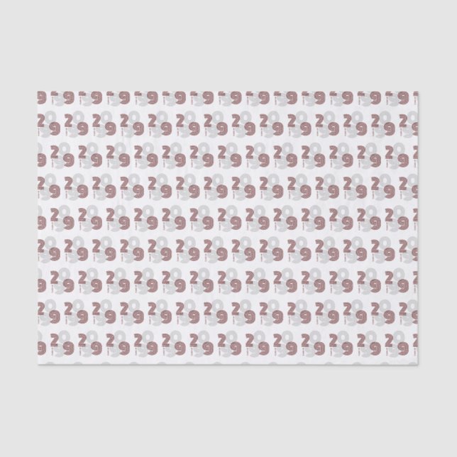Papel De Seda Maroon Retro Gran Números Clase de (Anverso)