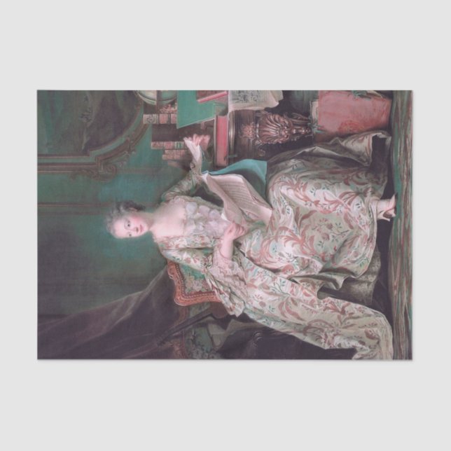 Papel De Seda Marquesa de Pompadour por Quentin de la Tour (Anverso)