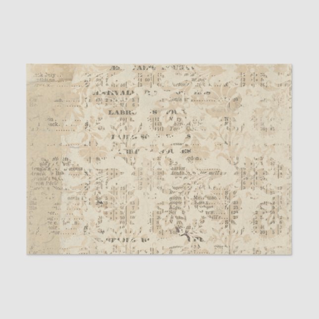 Papel De Seda Marrón angustiado y negro vintage (Anverso)