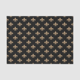 Papel De Seda Marrón Camello Fleur-de-lis sobre Negro