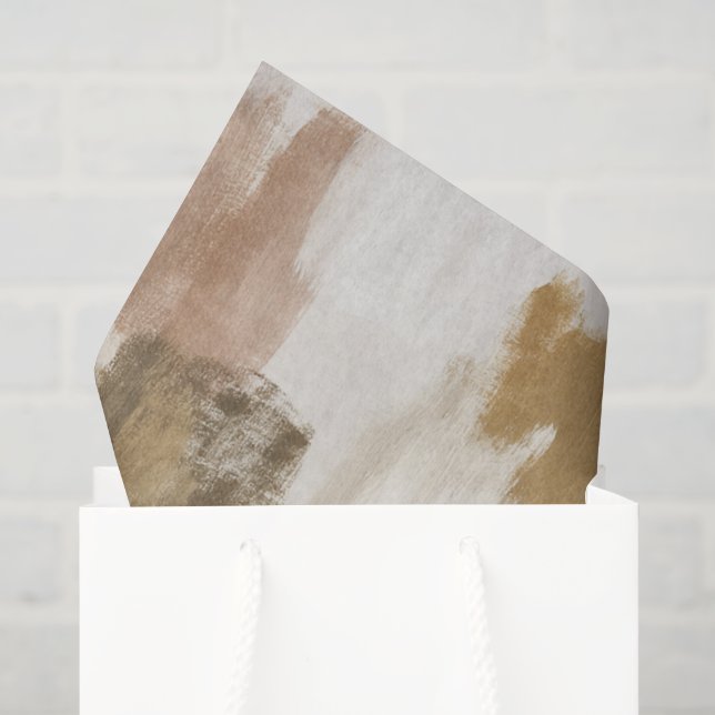 Papel De Seda Marrón Marfil Bronceado Crema Abstracto (Bolsa de regalo)