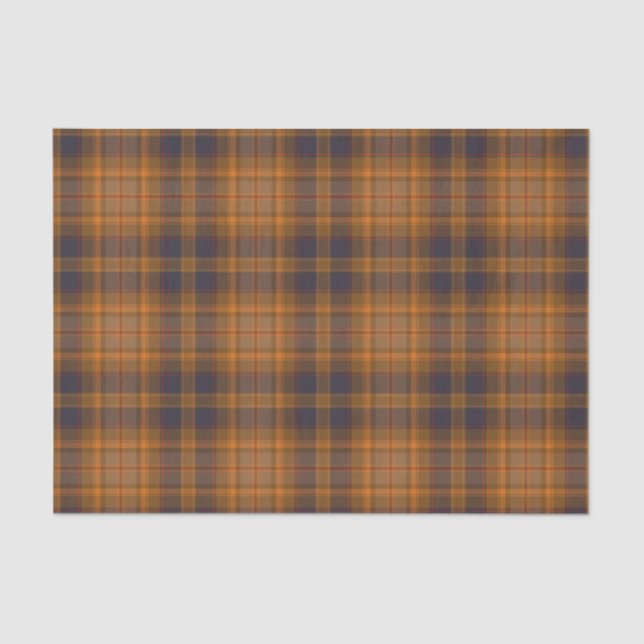 Papel De Seda Marrón oscuro | tartan plaid naranja (Anverso)
