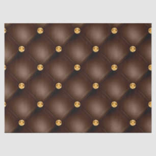 Papel De Seda Marrón y dorado mechado