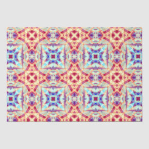 Papel De Seda Marroquí geométrico rojo turquesa morado
