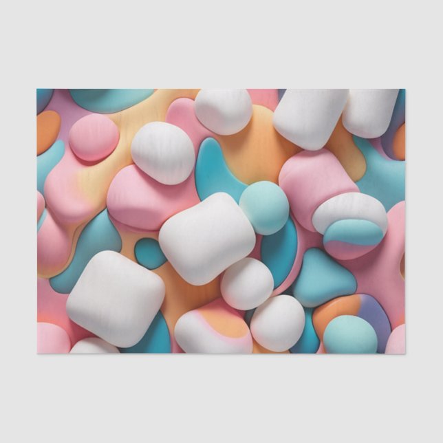 Papel De Seda Marshmallow colorido abstracto (Anverso)
