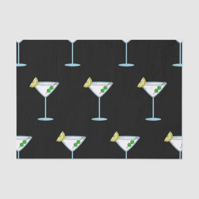 Papel De Seda Martini Amantes del Alcohol De Cristal Cóctel (Anverso)