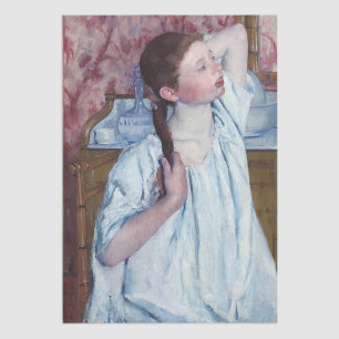 Papel De Seda Mary Cassatt - Chica que organiza su pelo