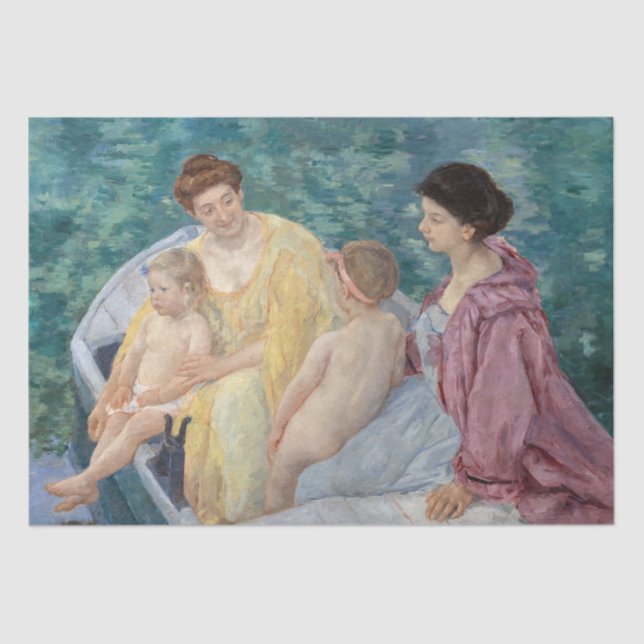Papel De Seda Mary Cassatt - Dos madres y niños en un bote (Anverso)