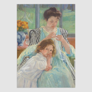 Papel De Seda Mary Cassatt - Joven Madre Cosiedo