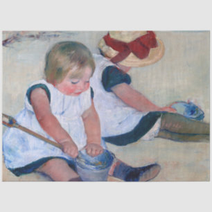 Papel De Seda Mary Cassatt Niños Jugando en la Playa 1884