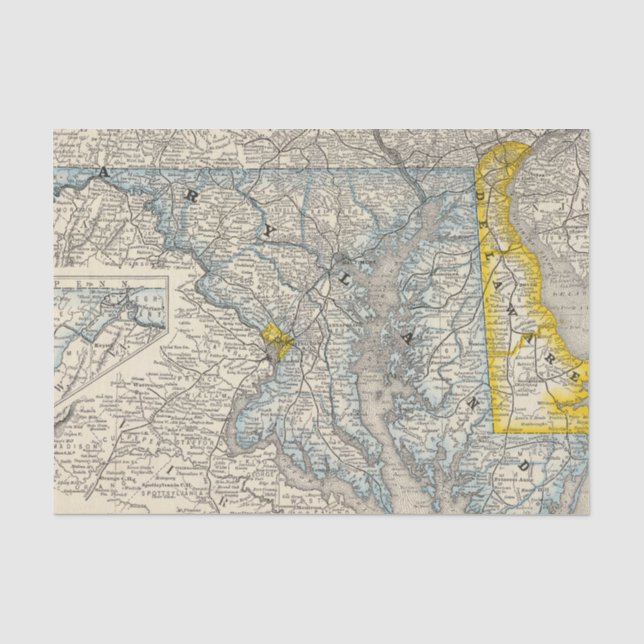Papel De Seda Maryland, DC, y Delaware (Anverso)