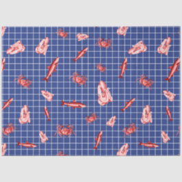 Papel De Seda Más diseño de la serie náutica roja y naval 6