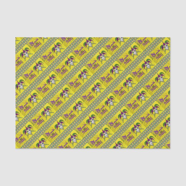 Papel De Seda Máscara de Bufón Mardi Gras Arlequín (Anverso)