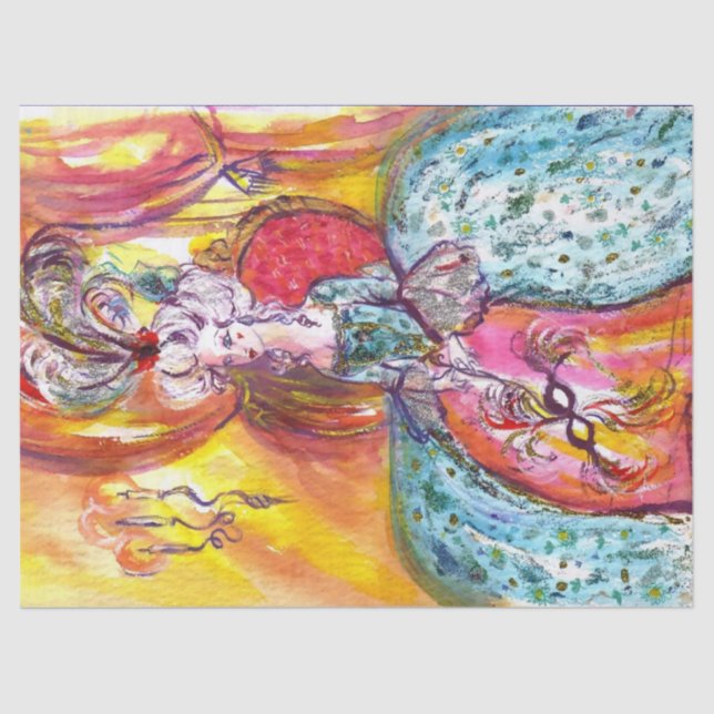 Papel De Seda Máscaras de mascarada venecianas/COLOMBINA (Anverso)