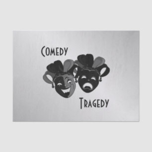 Papel De Seda Máscaras de teatro de comedia y tragedia