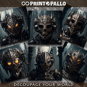 Papel De Seda Máscaras faciales de demonio cyberpunk gótico 