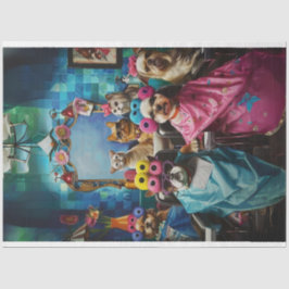 Papel De Seda Mascotas de Whiskersworth en el salón