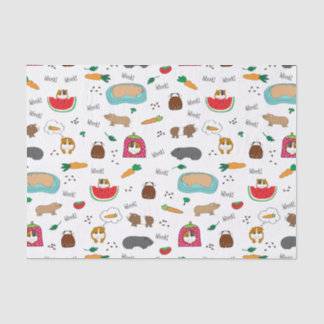 Papel De Seda Mascotas lindos del Cavy de los conejillos de