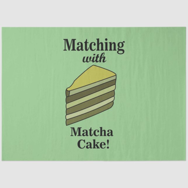 Papel De Seda Matcha Green Cake Food Funny (Anverso)