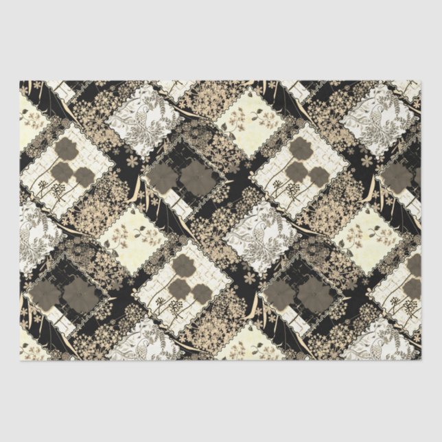 Papel De Seda Matchwork tejido folclórico hecho a mano ethno b (Anverso)