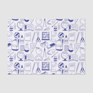 Papel De Seda Material Escolar Dibujado Un Collage Ilustrado