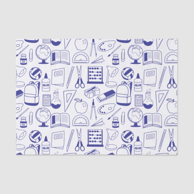 Papel De Seda Material Escolar Dibujado Un Collage Ilustrado (Anverso)