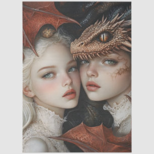 Papel De Seda Matiología gótica Nymph Fantasy Dragon