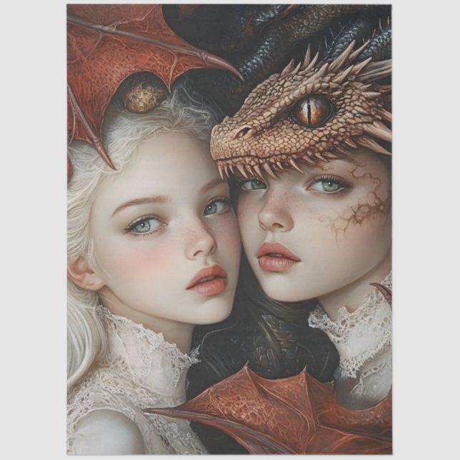 Papel De Seda Matiología gótica Nymph Fantasy Dragon (Anverso)