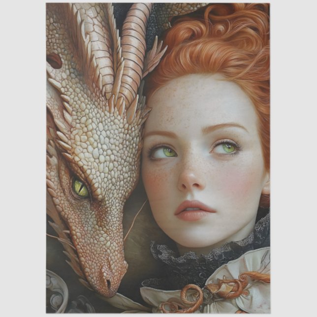 Papel De Seda Matiología gótica Nymph Fantasy Dragon (Anverso)