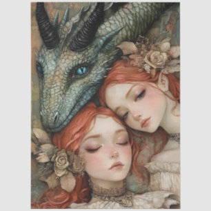 Papel De Seda Matiología gótica Nymph Fantasy Dragon