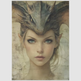 Papel De Seda Matiología gótica Nymph Fantasy Dragon